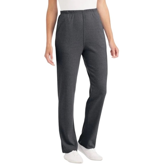 BLAIR • Women's Charcoal Heather Grey Essential Knit Pull-On Sweat Pants - Picture 2 of 6